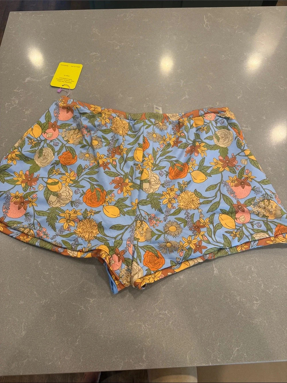 Kite + Vibe Women's Light Blue Floral High-Waist Swim Bottoms